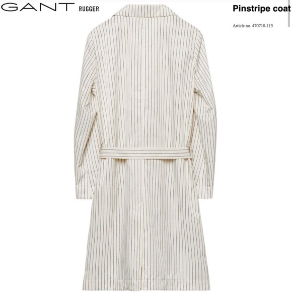 NWT GANT RUGGER Coat (Offwhite Pinstripe) - Picture 5 of 14